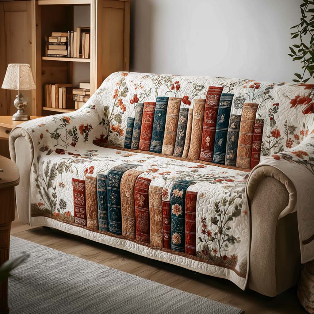 Book Nook Quilted Sofa Cover Best Slip Cover Sofa Book Lover Gifts For Women