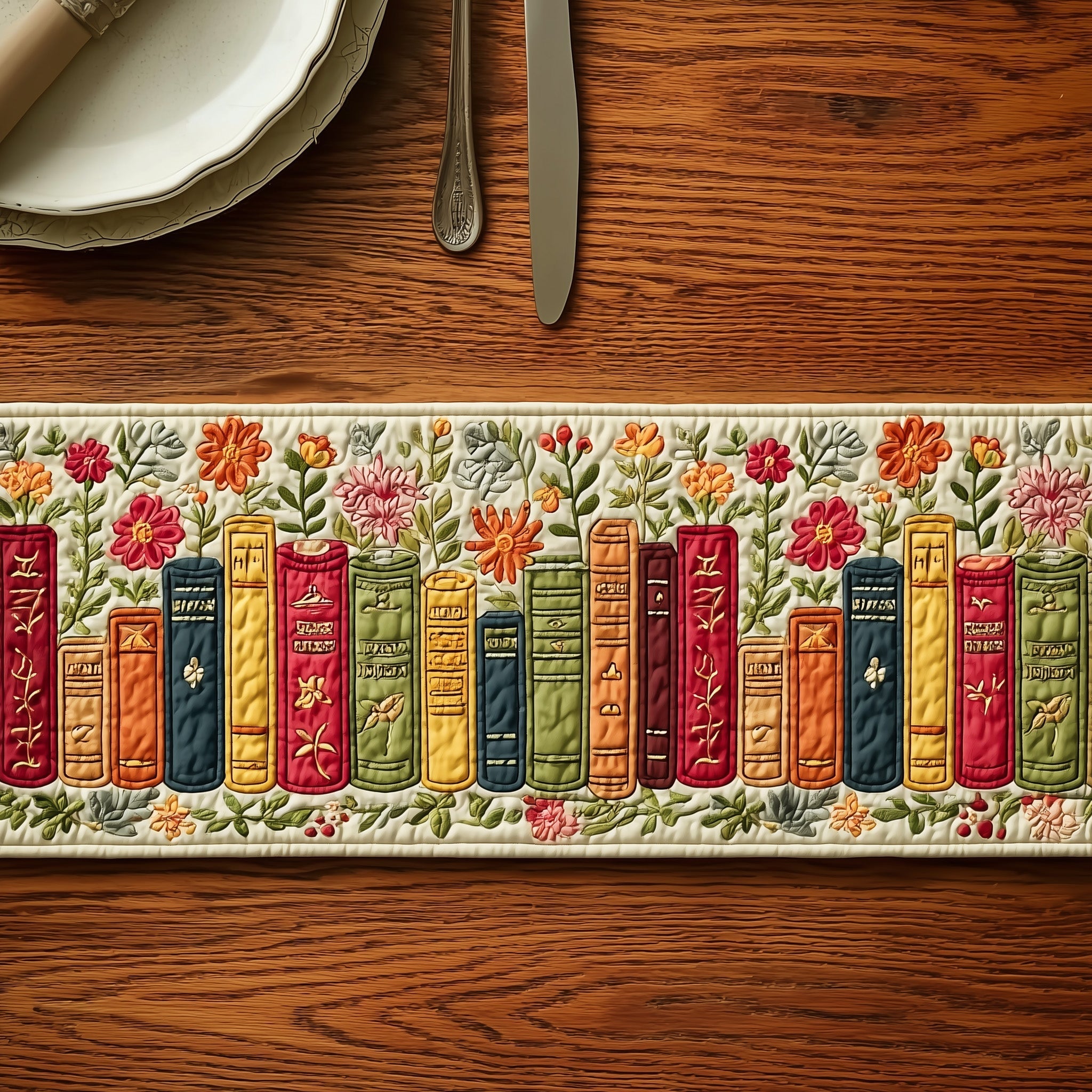 Book Quilted Table Runner Table Runners Long Unusual Book Gifts Items