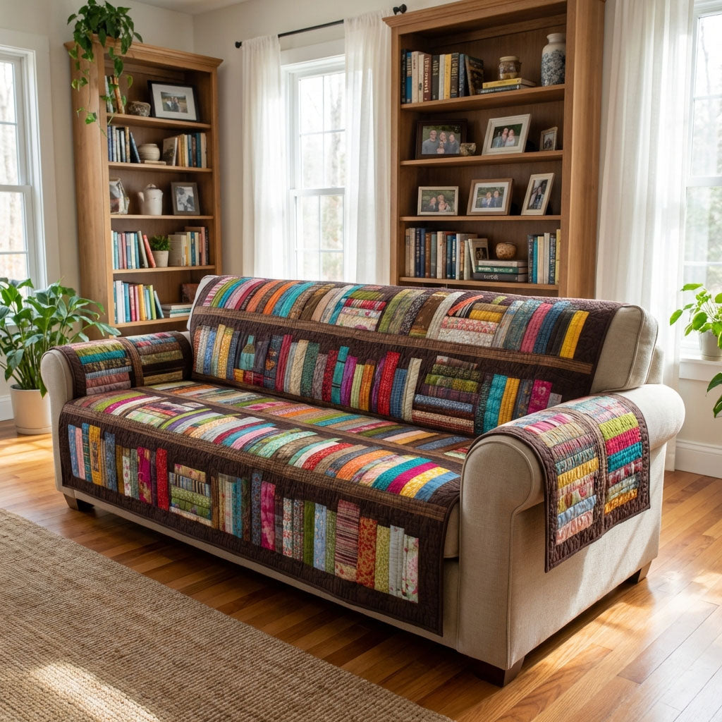 Bookish Charm Quilted Sofa Cover Good Sofa Covers Great Book Lover Gift Ideas