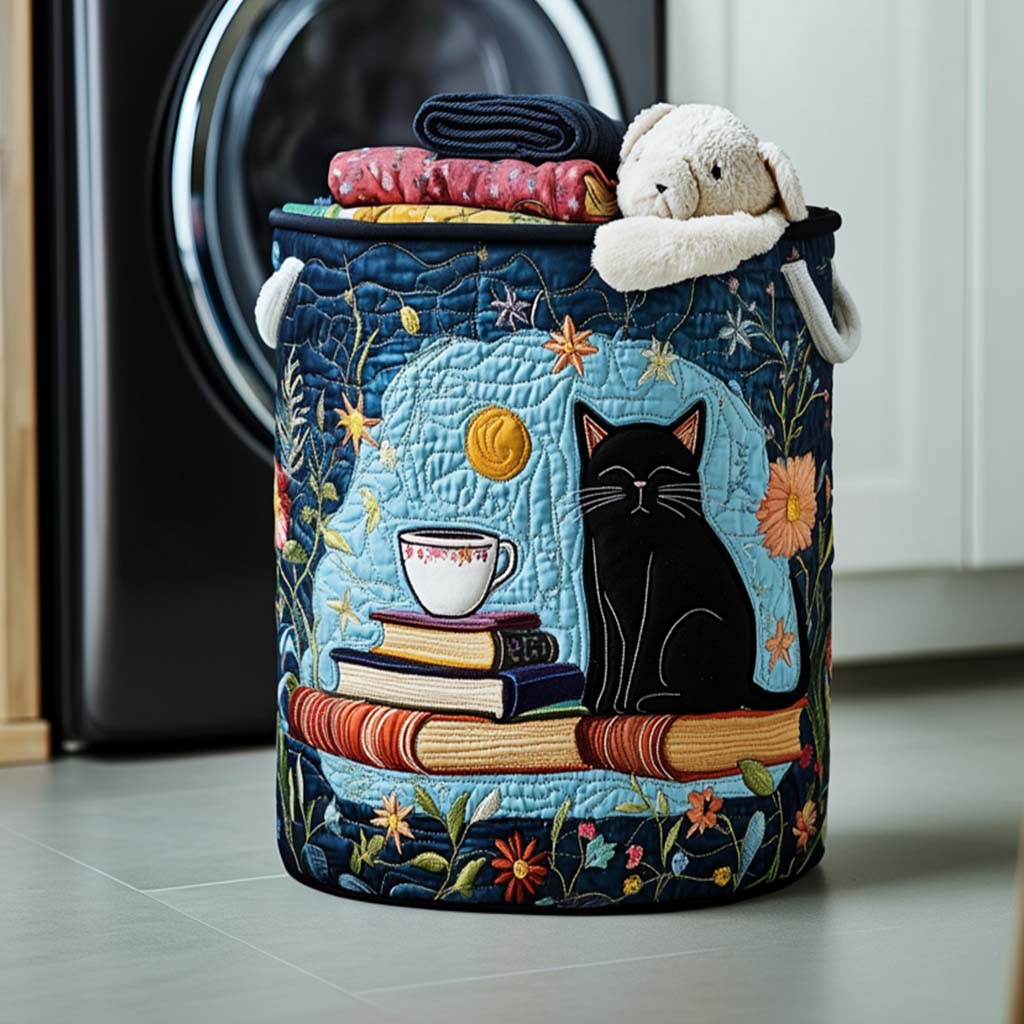 Bookish Vibes Quilted Laundry Basket Home Decor Styles Book Presents For Women