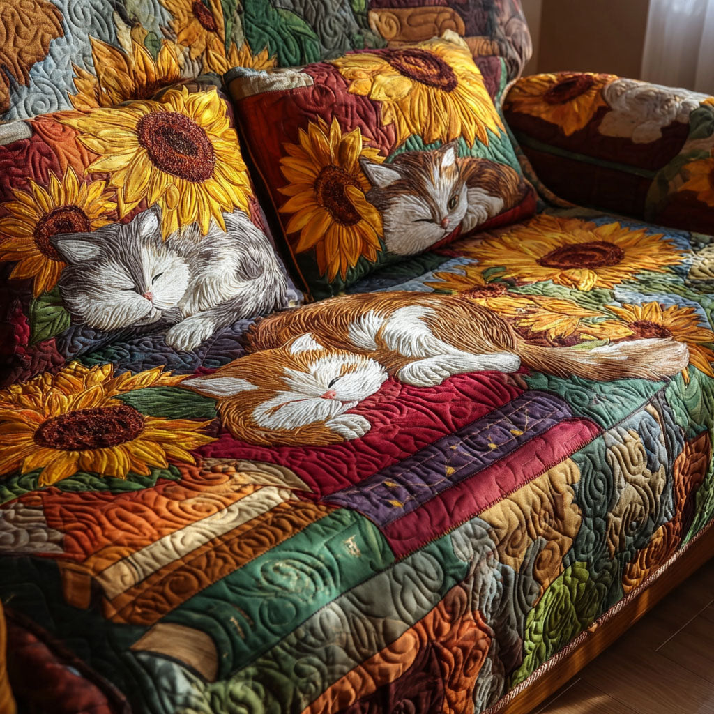 Bookish Whiskers Quilted Sofa Cover Living Area Decor Ideas Book Lover Gifts For Girlfriend