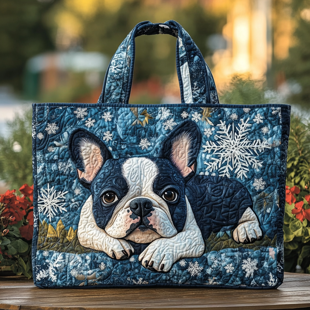 Boston Terrier Bliss Quilted Tote Bag Best Totes For Women Mother's Day Gifts From Grandkids