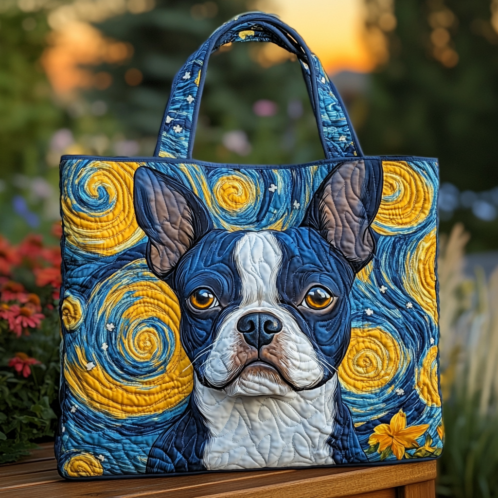 Boston Terrier Love Quilted Tote Bag Best Mom Tote Bag Best Birthday Gifts For Mothers