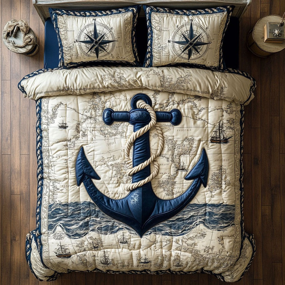 Bound By Tide Quilted Bedding Set Sea Themed Unique Gifts For Veterans