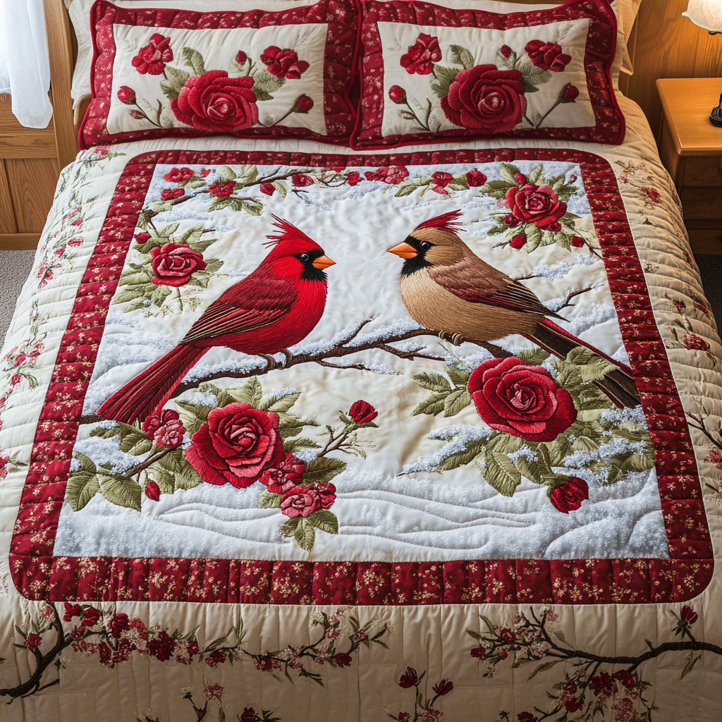 Bound by Wings Quilted Bedding Set Cool Bedroom Decor Cardinal Gifts For Men