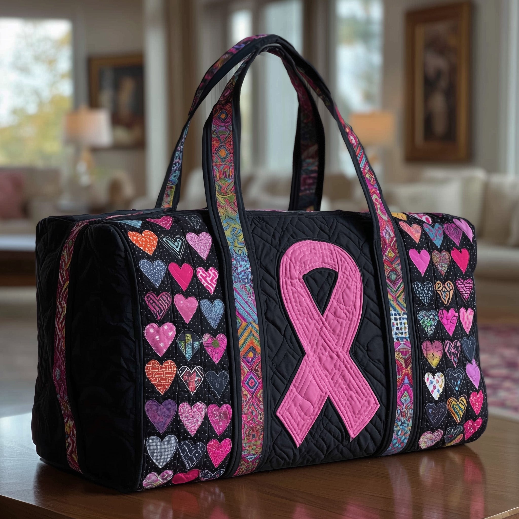 Brave Heart Ribbon Quilted Duffle Bag Cool Travel Duffel Bags Gifts Ideas For Parents