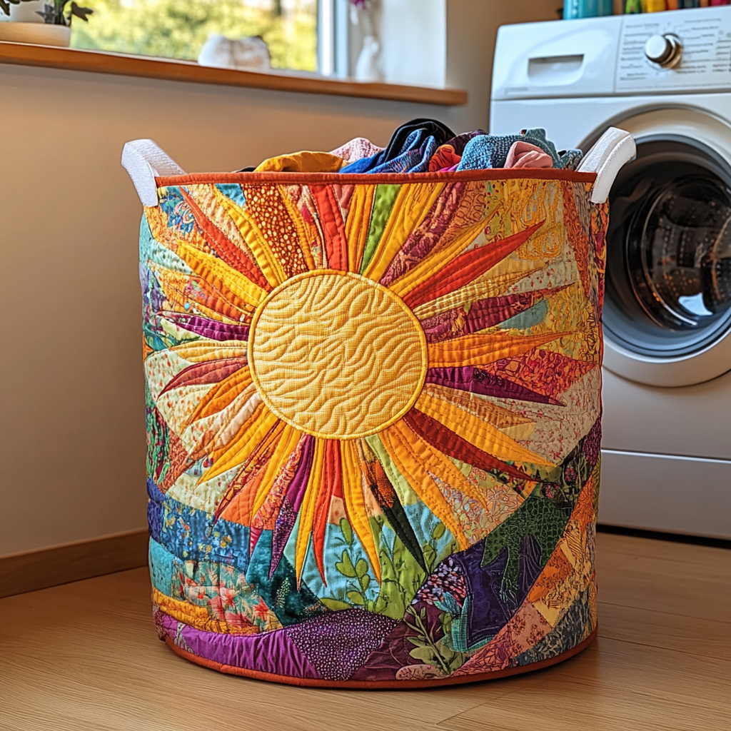 Bright Horizon Quilted Laundry Basket Foldable Clothes Hamper Good Gifts For Mom Birthday