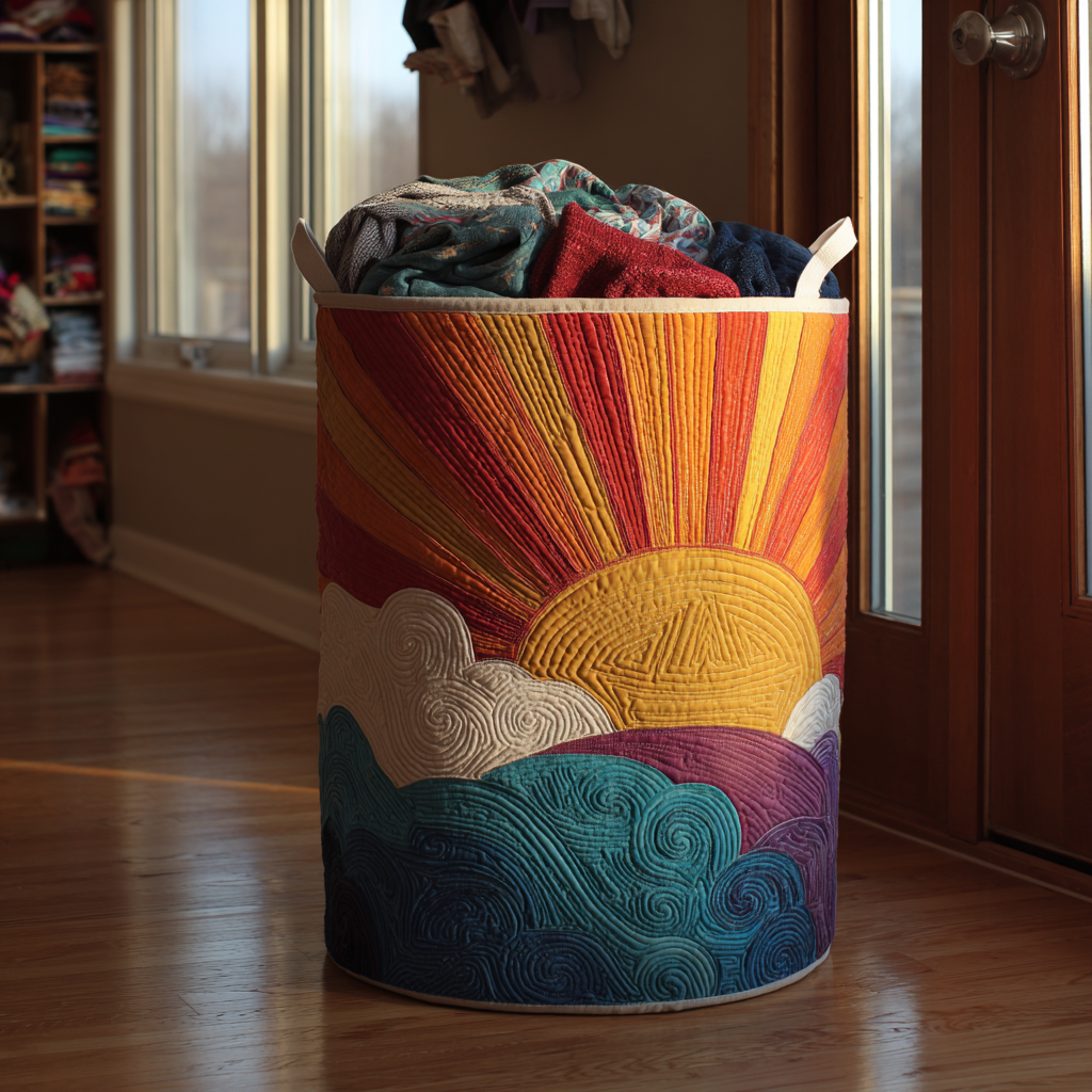 Bright Horizon Quilted Laundry Basket Unique Cool Laundry Basket Simple Mother's Day Gifts