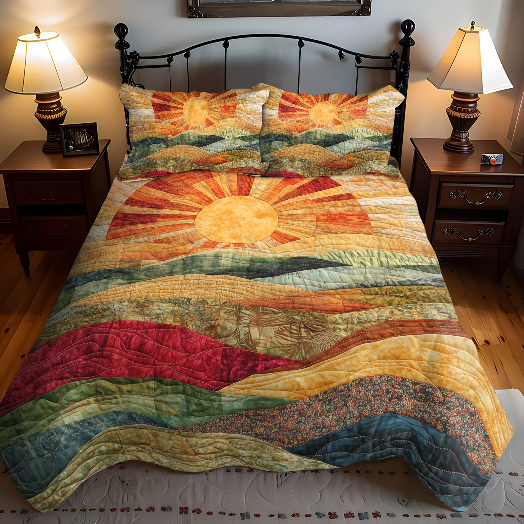 Bright Horizons Quilted Bedding Set Bedroom Decor Mother's Day Presents Ideas 2026