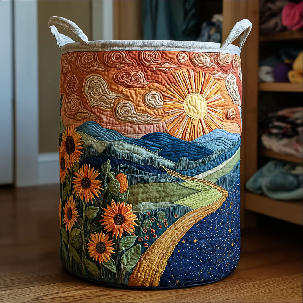 Bright Meadow Quilted Laundry Basket House Decor Ideal Housewarming Gifts