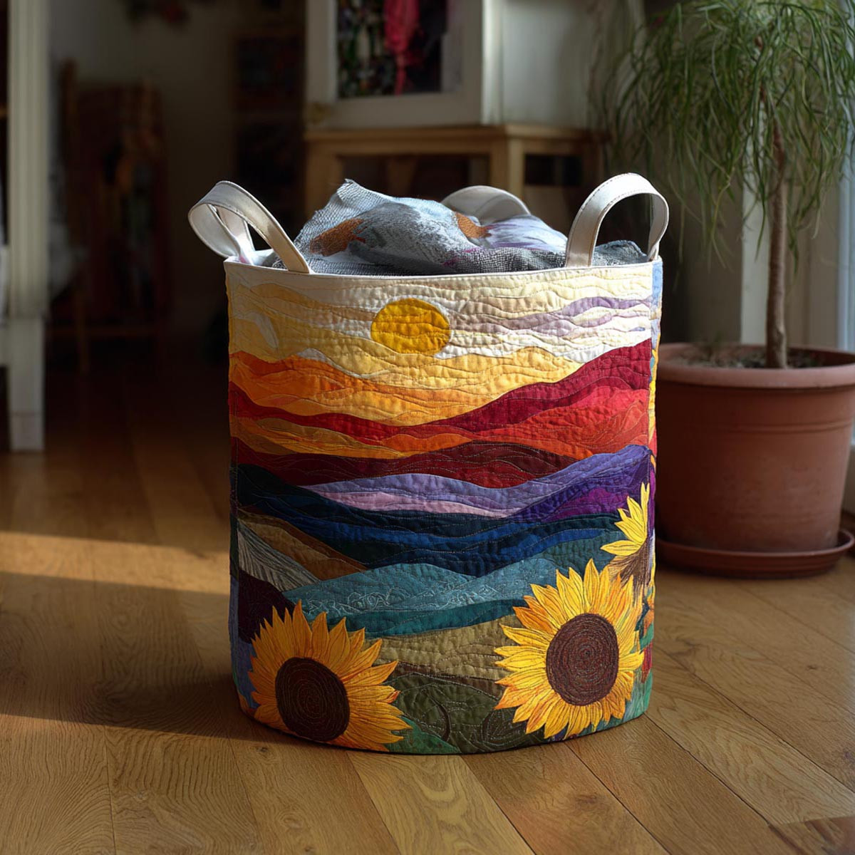 Bright Petals Quilted Laundry Basket Best Clothes Hamper Last Minute Mothers Day Gifts