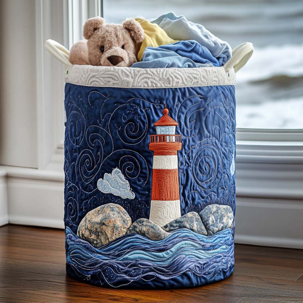 Bright Shoreline Beacon Quilted Laundry Basket Laundry Hamper Awesome Housewarming Gifts