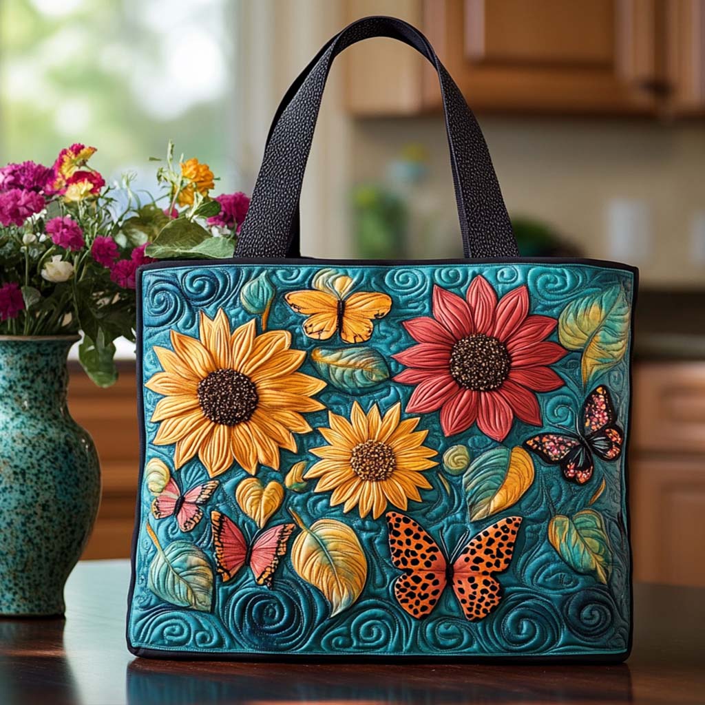 Bright Sunflower Days Quilted Tote Bag Great Tote Bags Mother's Day Gifts From Son