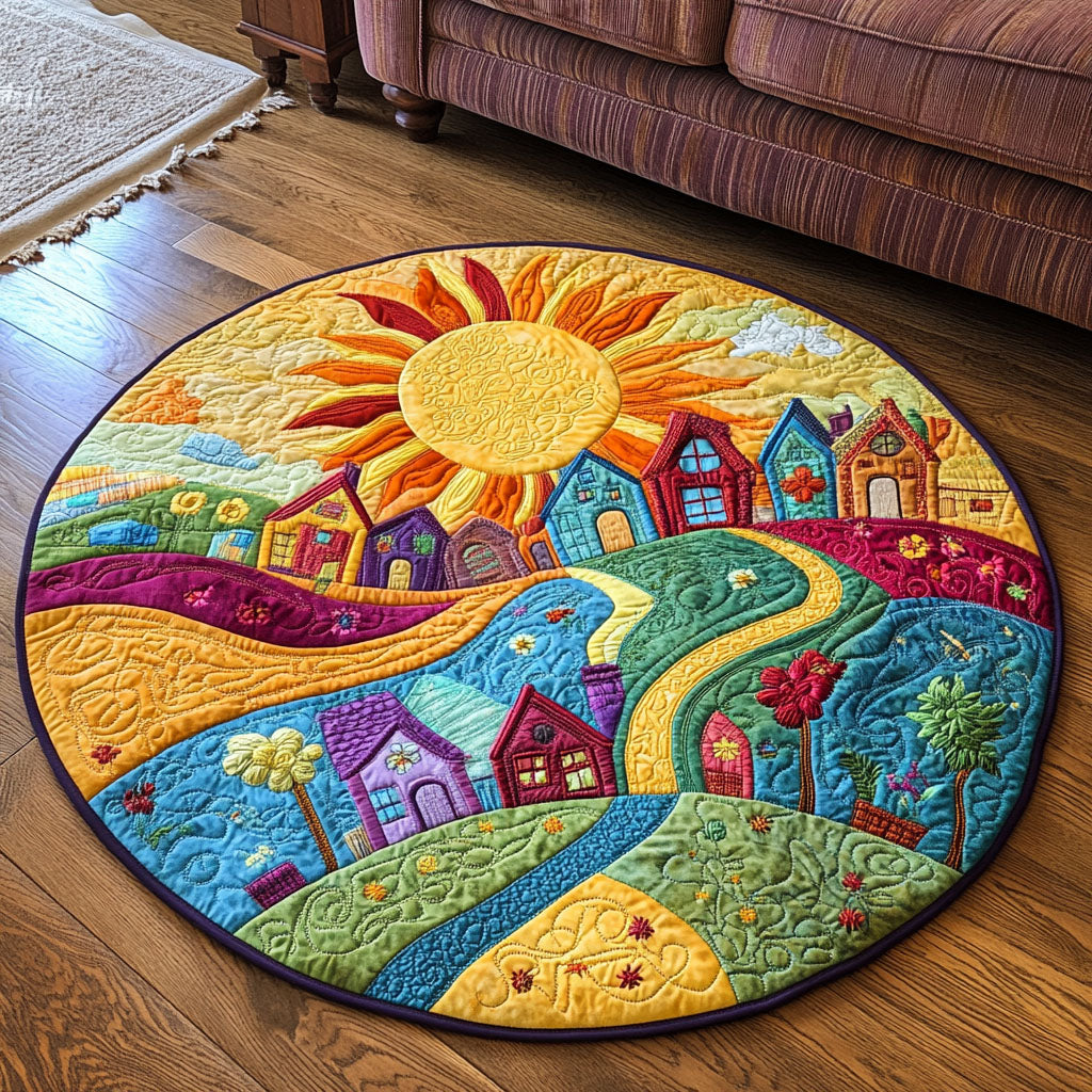 Bright Village Quilted Round Mat Home Decor Shop Dad Fathers Day Gifts