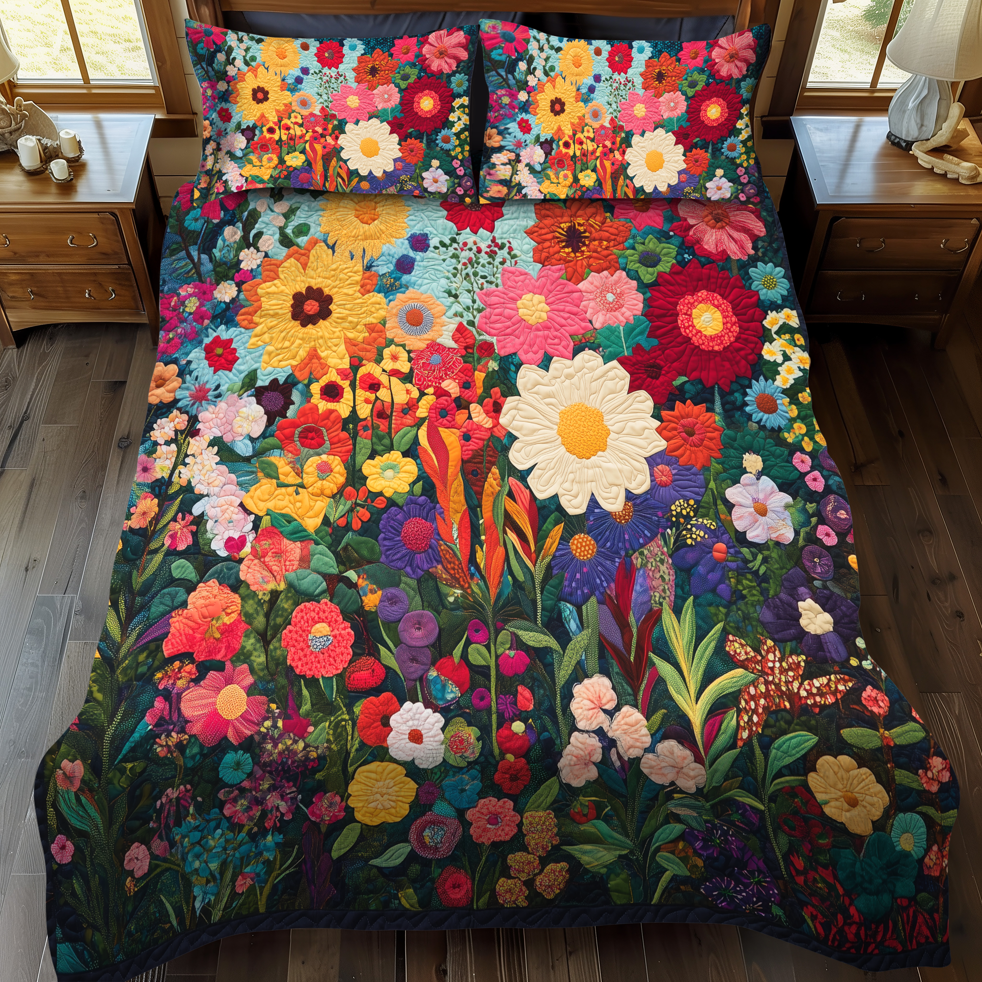 Brilliant Flowers Quilted Bedding Set Best Sheets Ever Special Mothers Day Gifts