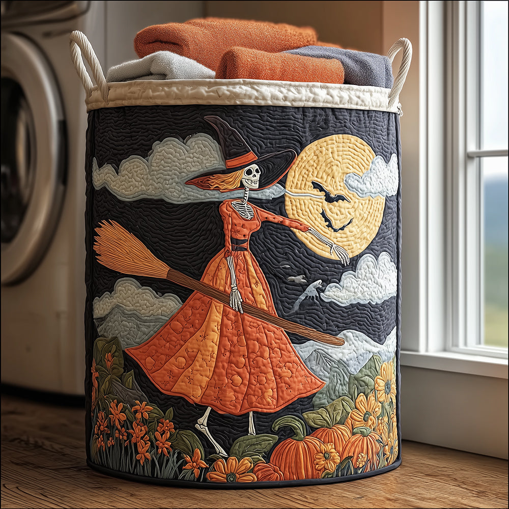 Broomstick Nights Quilted Laundry Basket Best Clothes Hamper Halloween Gift Ideas