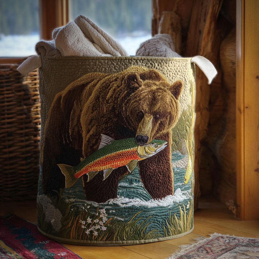 Brown River Majesty Quilted Laundry Basket Dirty Clothes Basket Cool Gifts For Cat Lovers