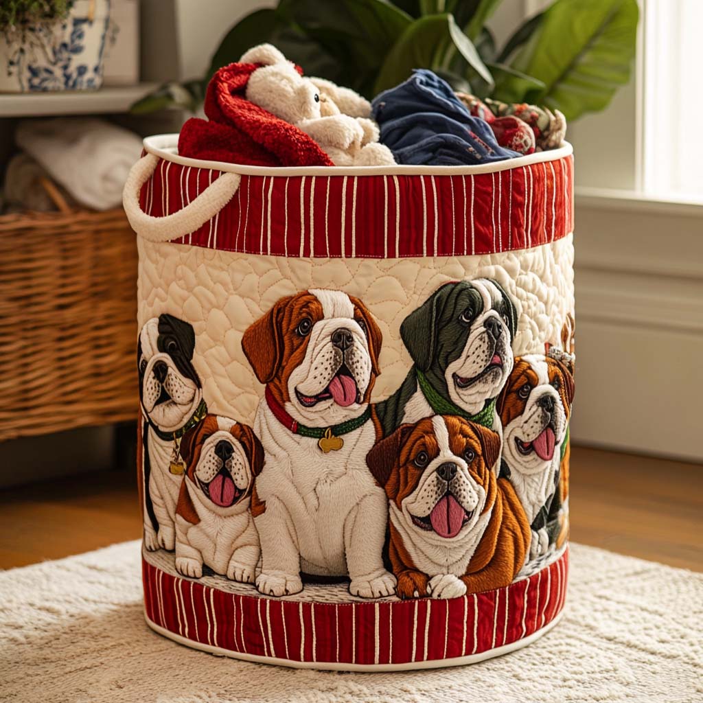 Bulldog Chill Zone Quilted Laundry Basket Best Laundry Hamper French Bulldog Items Gifts