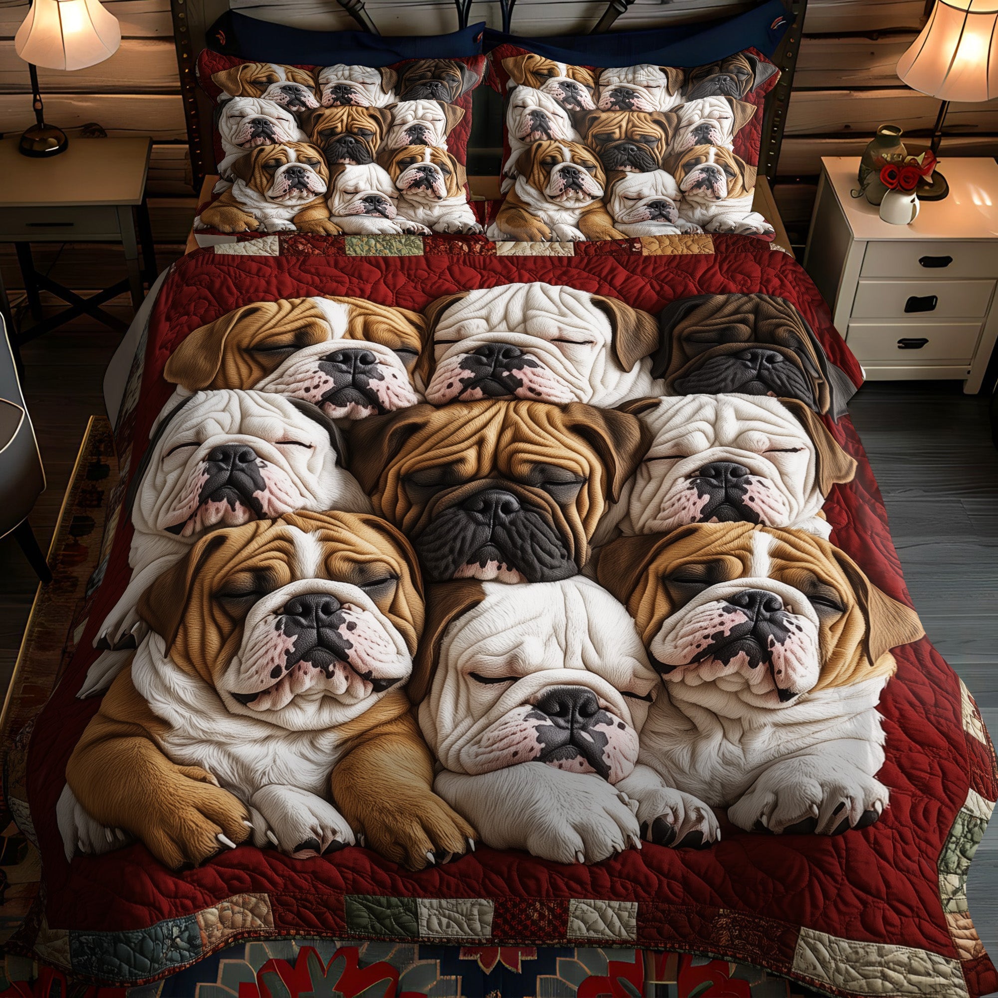 Bulldog Comfort Quilted Bedding Set Best Sheet Sets Best Gifts For Dog Owners