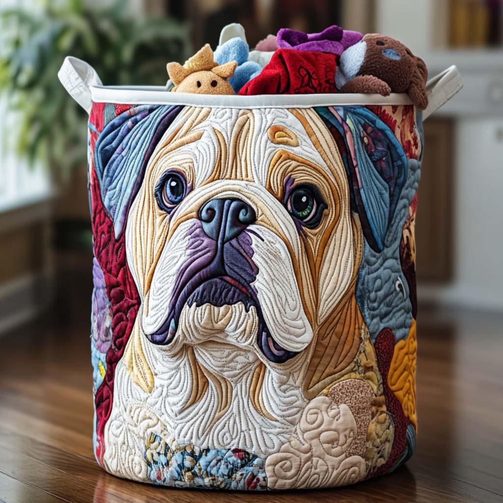 Bulldog Daydream Quilted Laundry Basket Best Dirty Clothes Hamper French Bulldog Dad Gifts