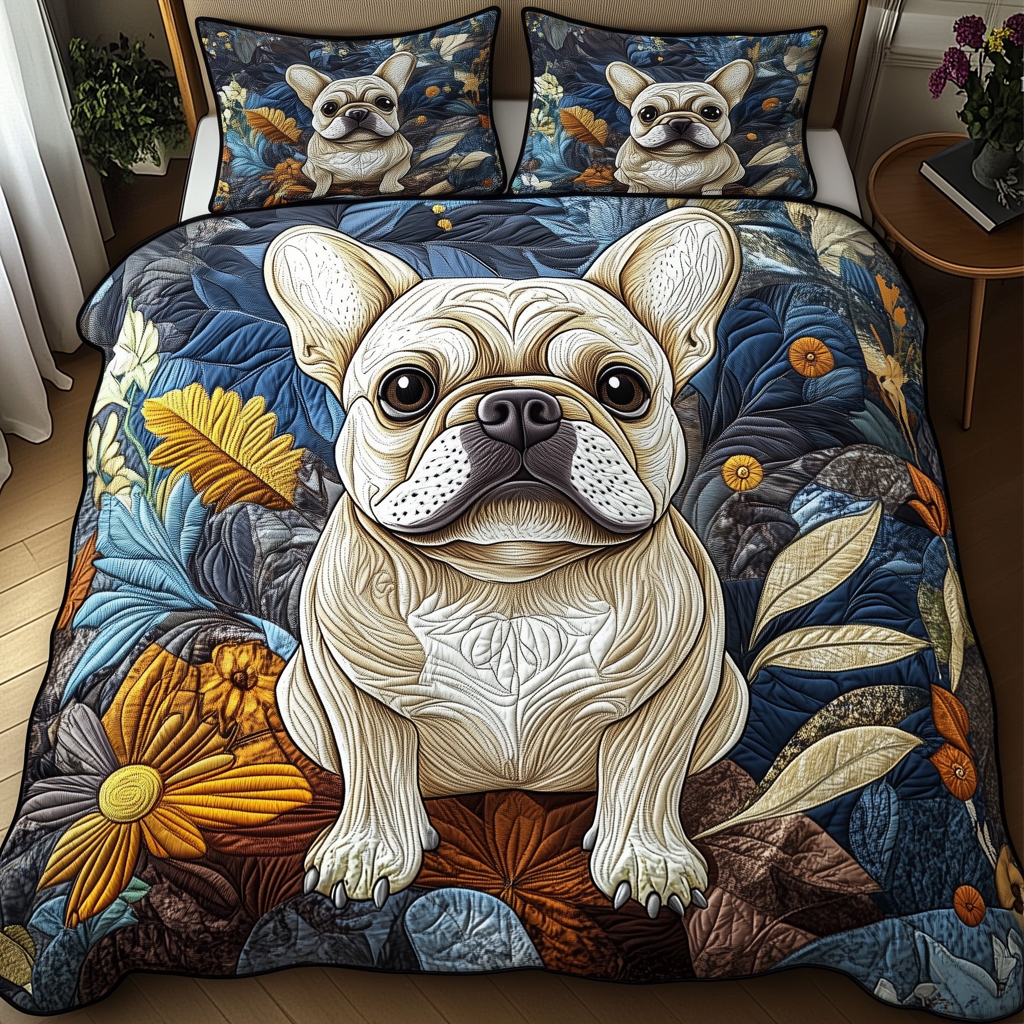 Bulldog Quilted Bedding Set Cozy Bedroom Ideas Best Christmas Present For Dog