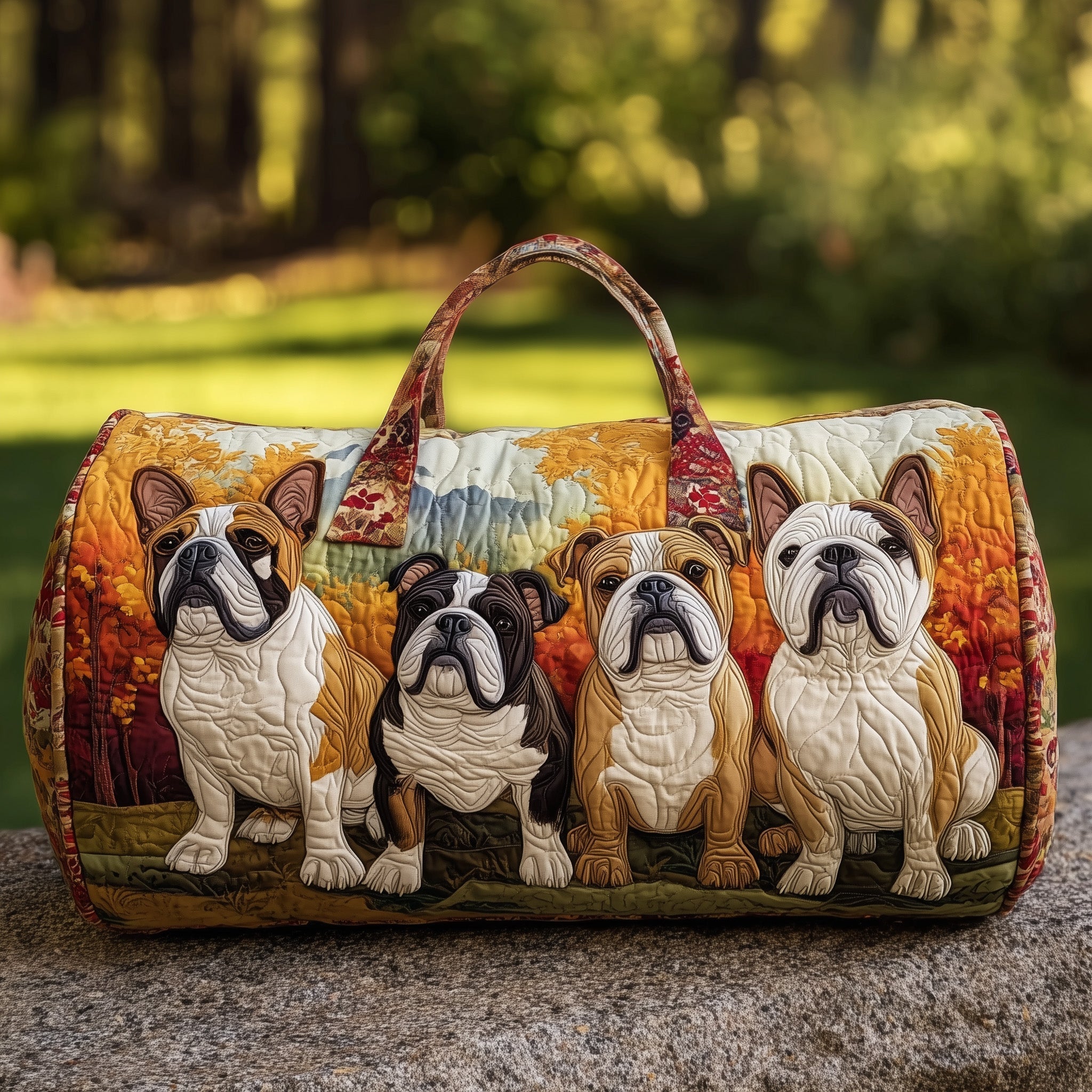 Bulldog Quilted Duffle Bag Best Women's Travel Duffel Gifts For Mom In Law
