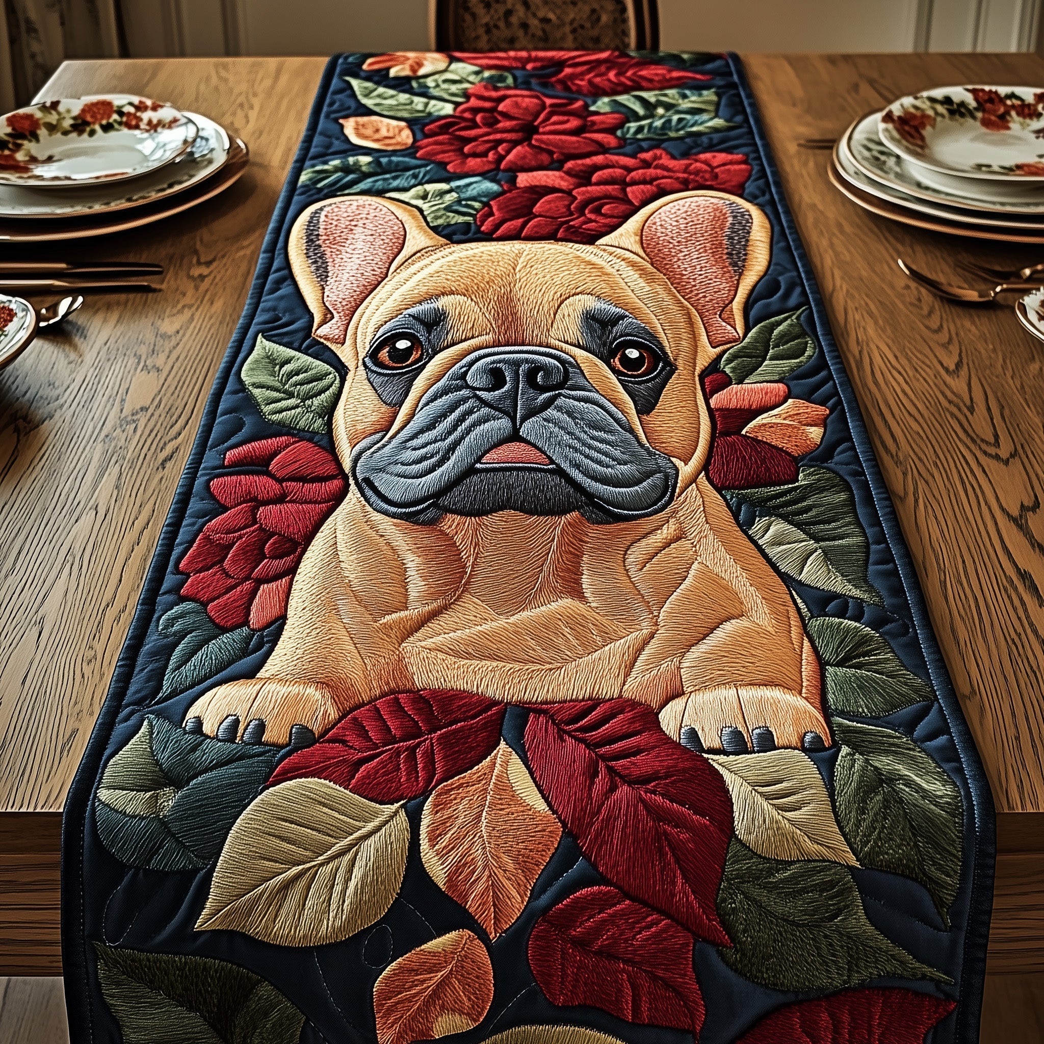 Bulldog Quilted Table Runner Target Table Runner Bulldog Lover Gifts