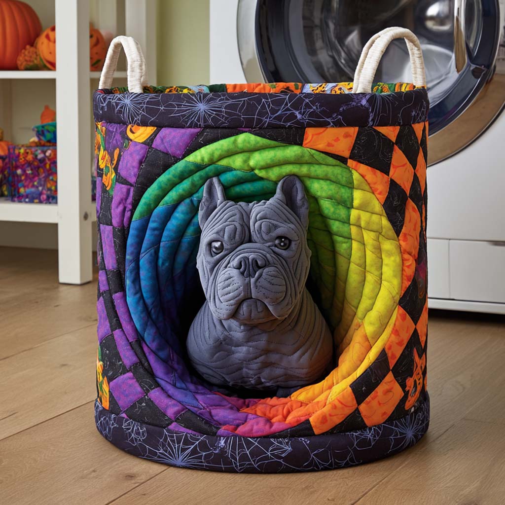 Bulldog Spiral Stone Quilted Laundry Basket Best Looking Laundry Hampers Halloween Gifts For Teens