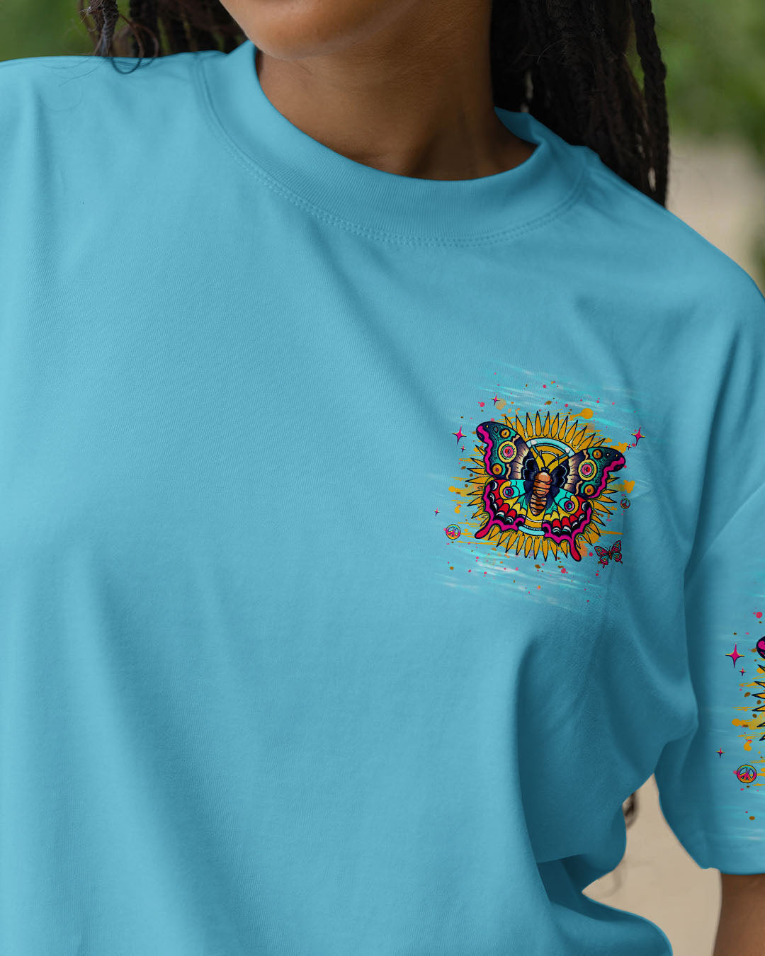 Butterfly Be You The World Will Adjust T-Shirt Vibrant Butterfly Sunflower Merch Gift For Her