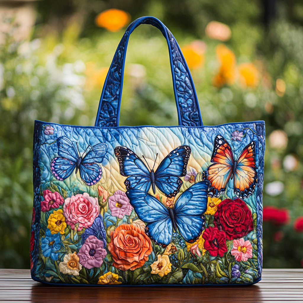 Butterfly Bliss Quilted Tote Bag Best Tote Bag Gift Ideas For Mother In Law