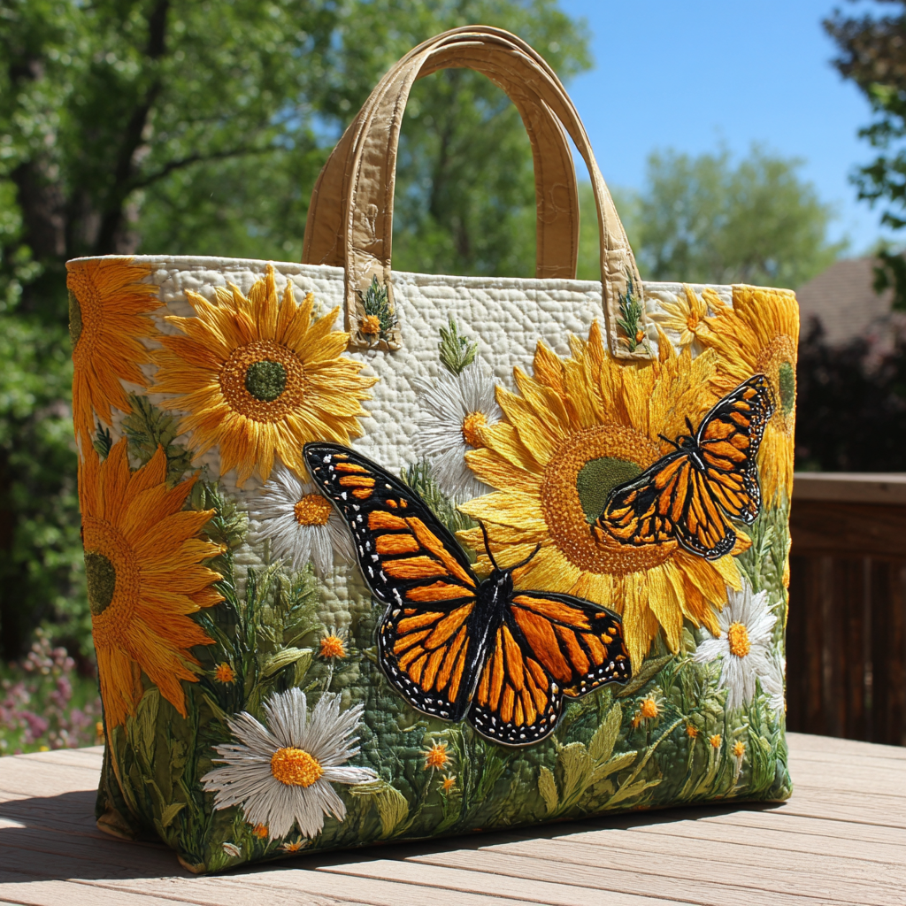 Butterfly Bloom Quilted Tote Bag Handbag For Women Mothers Day Ideas