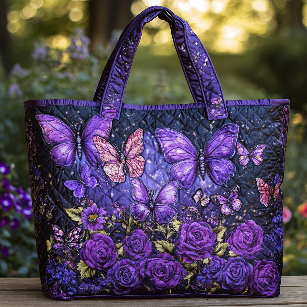 Butterfly Charm Quilted Tote Bag Best Handbag For Everyday Use Present Ideas For Mom