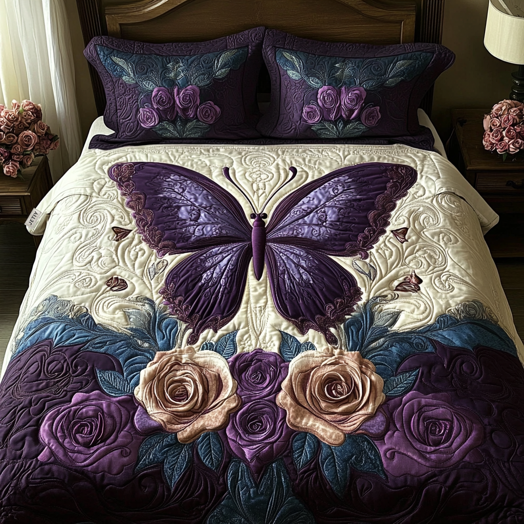 Butterfly Dreams Quilted Bedding Set Best Bed Sheet Set Butterfly Gifts For Women