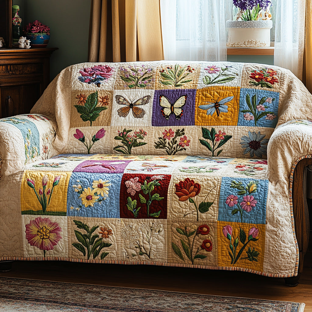 Butterfly Garden Charm Quilted Sofa Cover The Best Sofa Covers Sunflower Gifts For Women