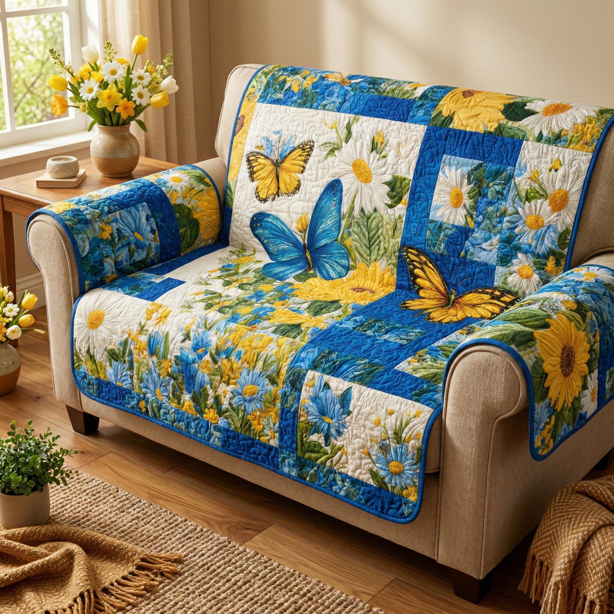 Butterfly Garden Quilted Sofa Cover Furniture Covers Best Butterfly Gifts