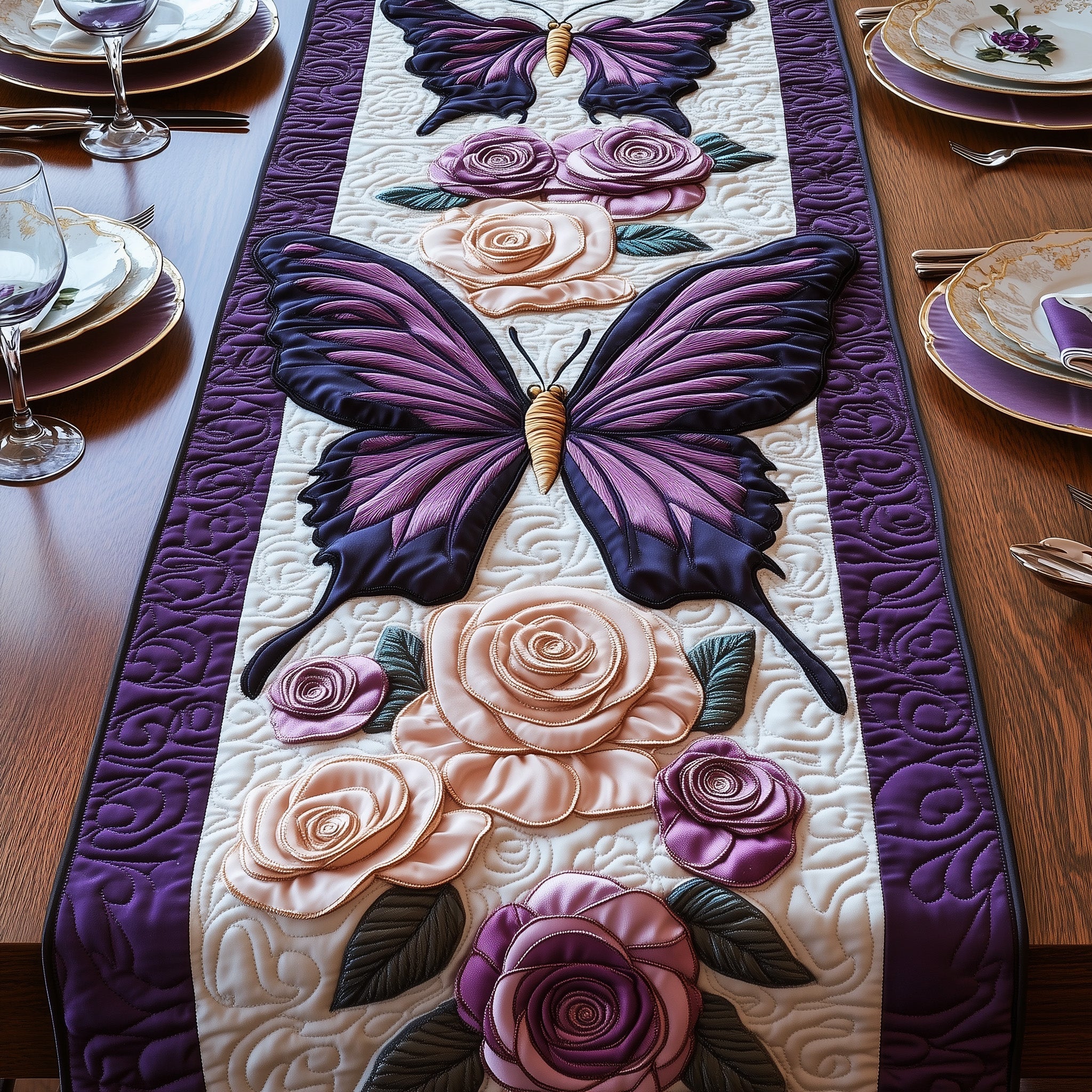 Butterfly Garden Quilted Table Runner Dining Room Table Decor Ideas Butterfly Birthday Presents
