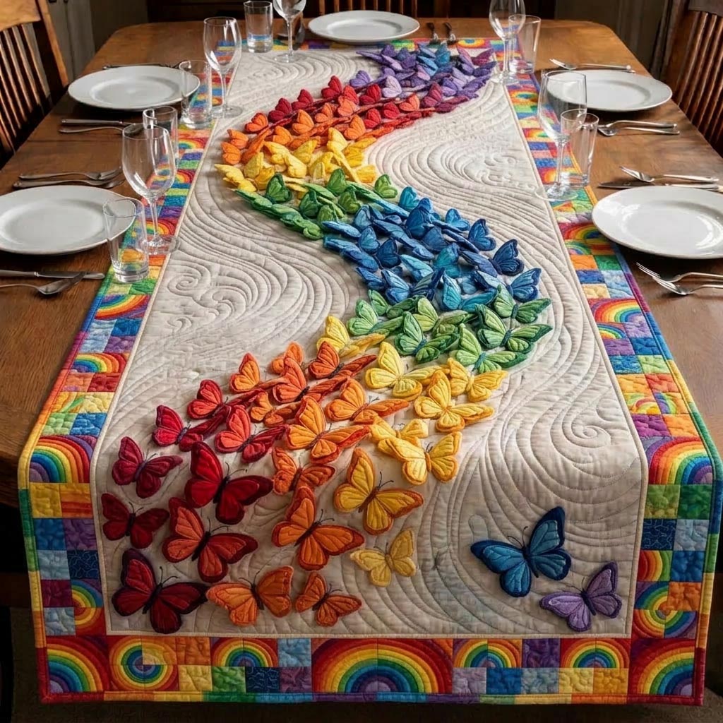 Butterfly Garden Quilted Table Runner Dining Room Table Toppers Butterfly Gift Ideas For Her