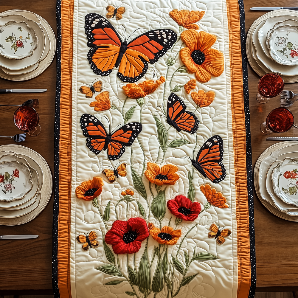 Butterfly Haven Quilted Table Runner Table Mat Runner Butterfly Gifts For Friends