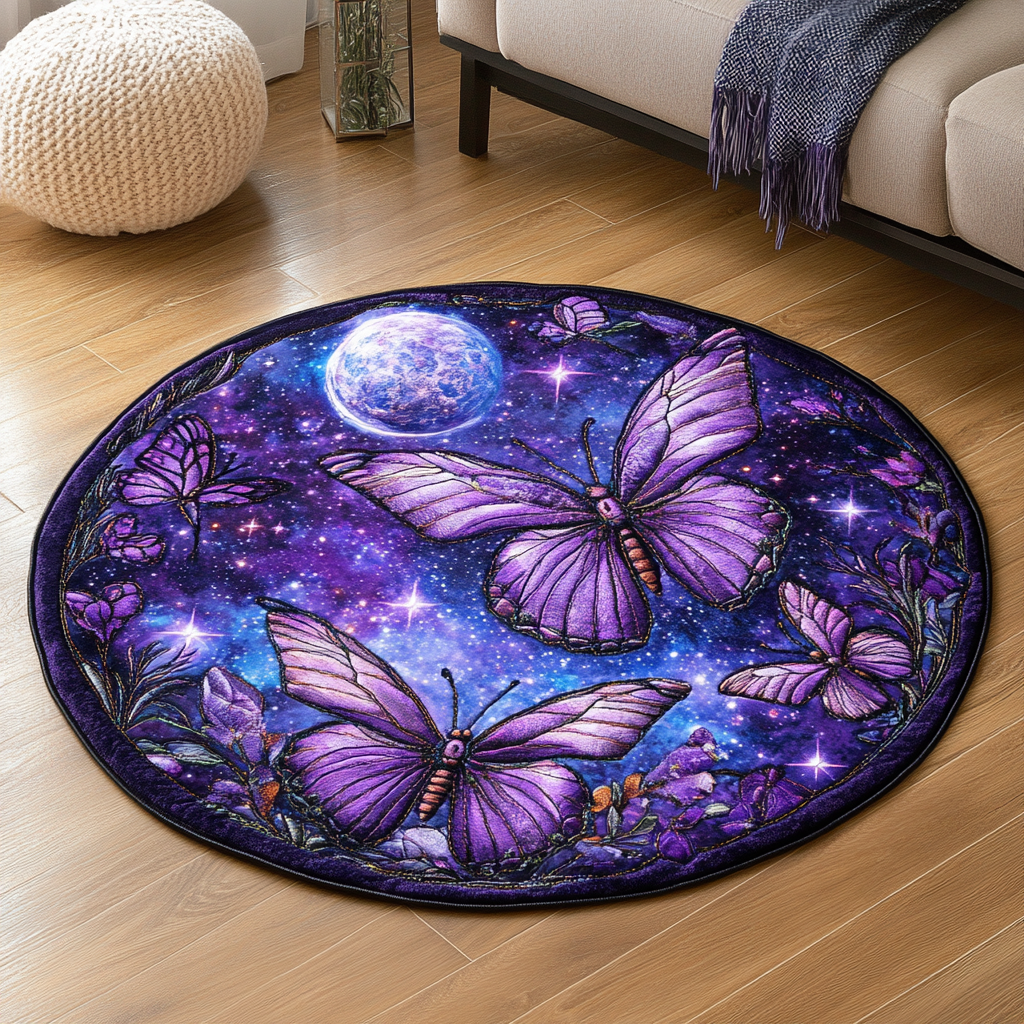 Butterfly Kisses Quilted Round Mat Round Small Rugs Great Gifts For Mom