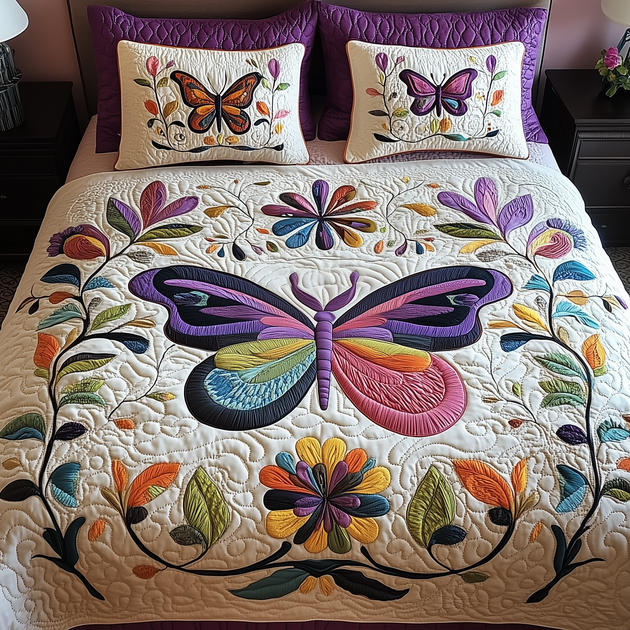 Butterfly Quilted Bedding Set Best Queen Sheets Butterfly Gifts For Her