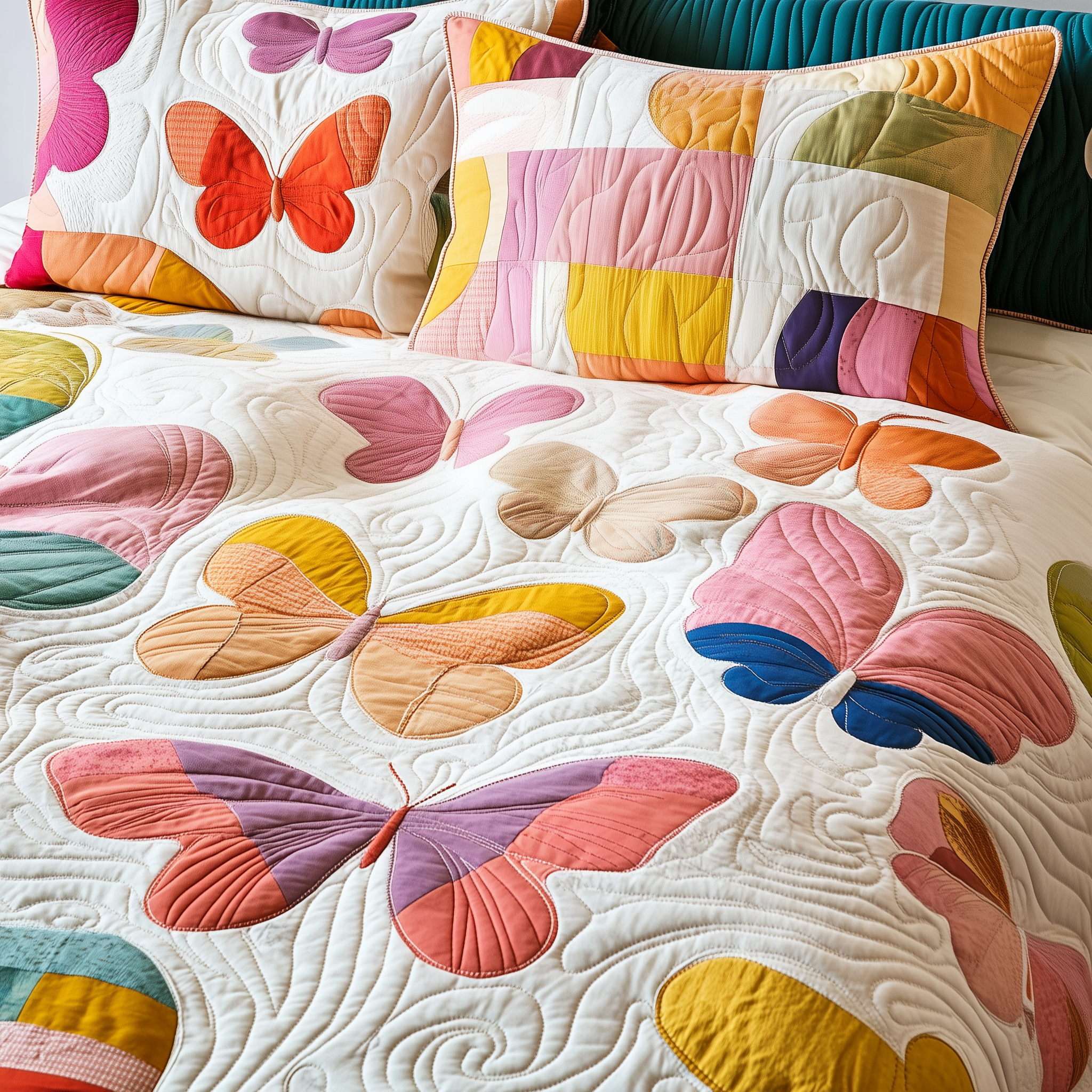 Butterfly Quilted Bedding Set Great Bed Sets Gift For Butterfly Lover
