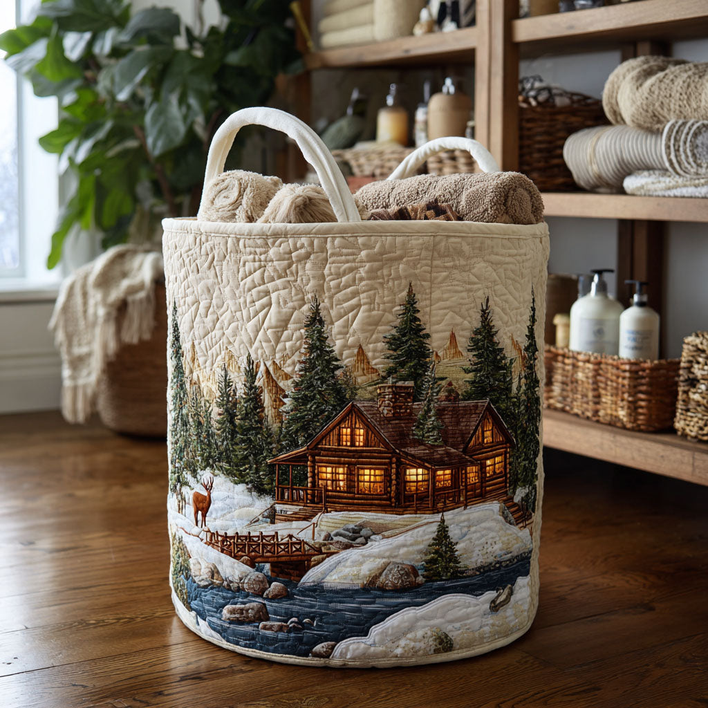 Cabin Glow Quilted Laundry Basket Unusual Laundry Basket Daughter In Law Gift For Christmas