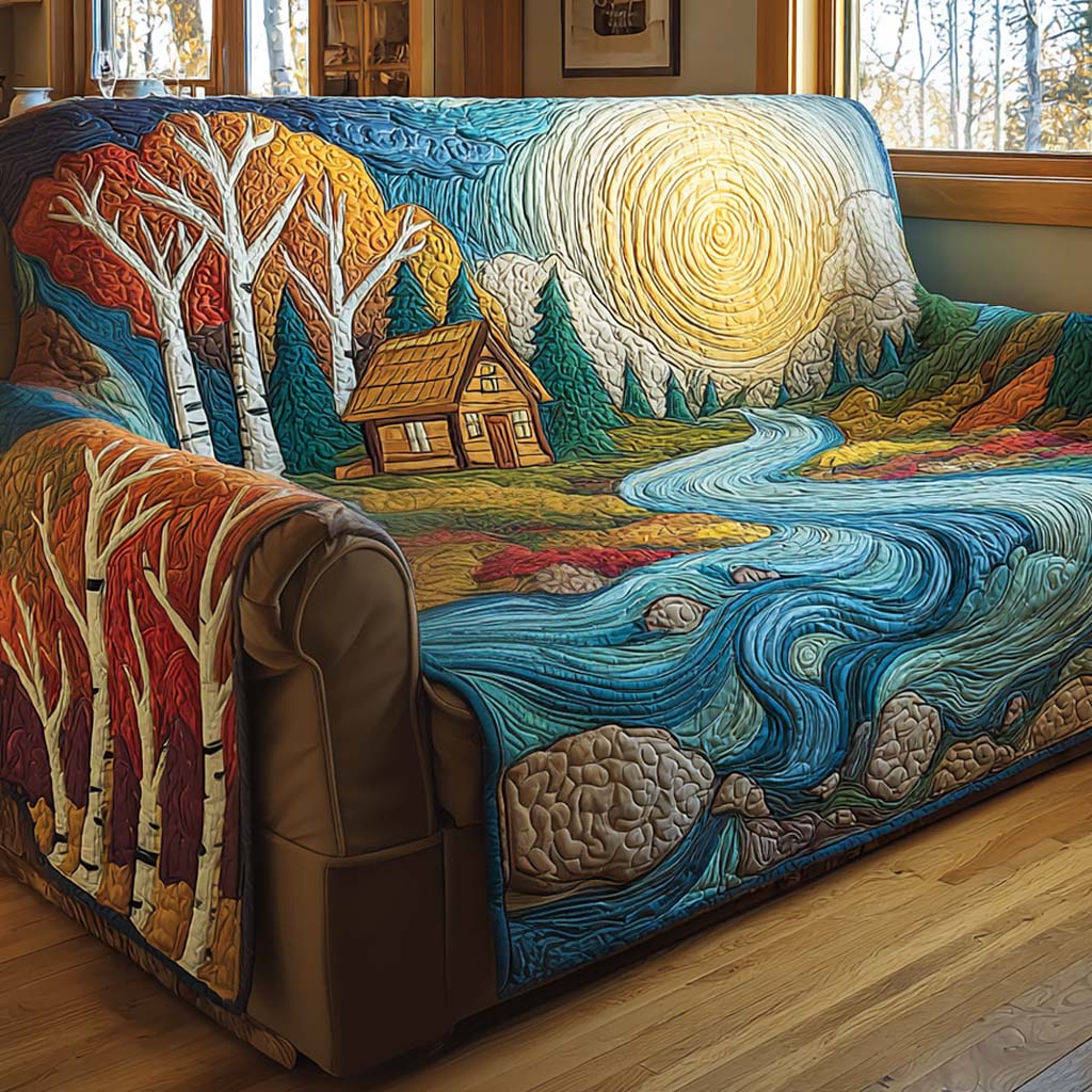 Cabin Stream Quilted Sofa Cover Covers For Sofas Great Family Gifts