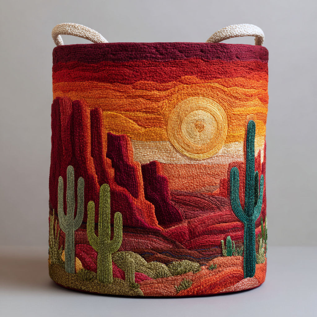 Cactus Bloom Quilted Laundry Basket Biggest Laundry Basket Best Moms Day Gifts