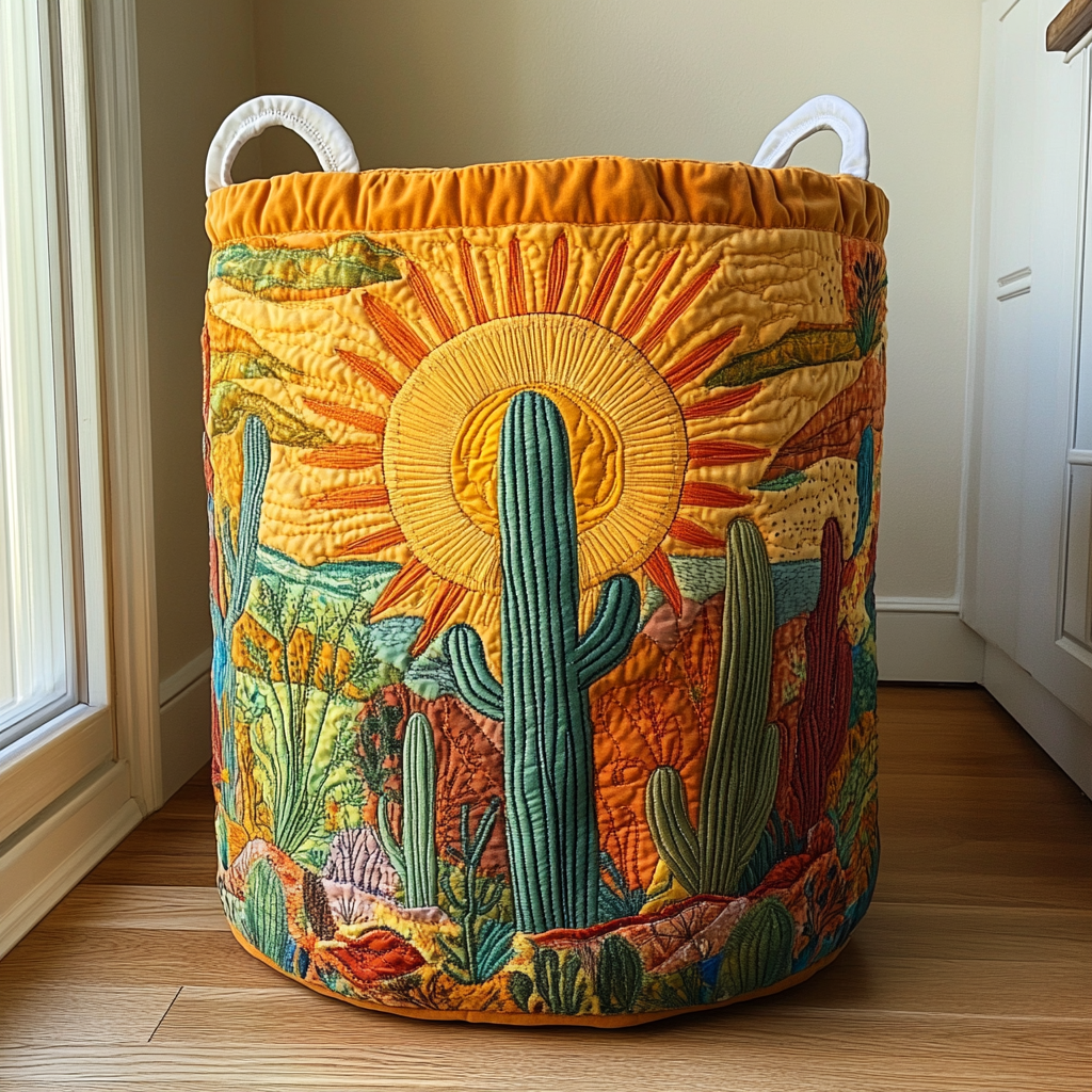 Cactus Dream Quilted Laundry Basket Home Decor Items Gifts For Mom From Son