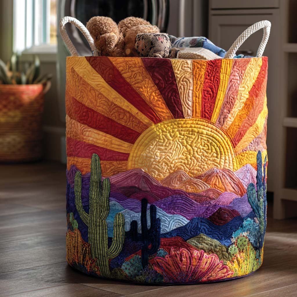 Cactus Dreams Quilted Laundry Basket Storage Bins Gifts For Mom From Daughter