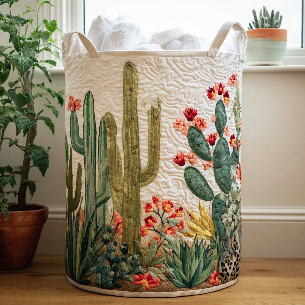 Cactus Dreams Quilted Laundry Basket Unique Clothes Hamper Ideas For First Mothers Day