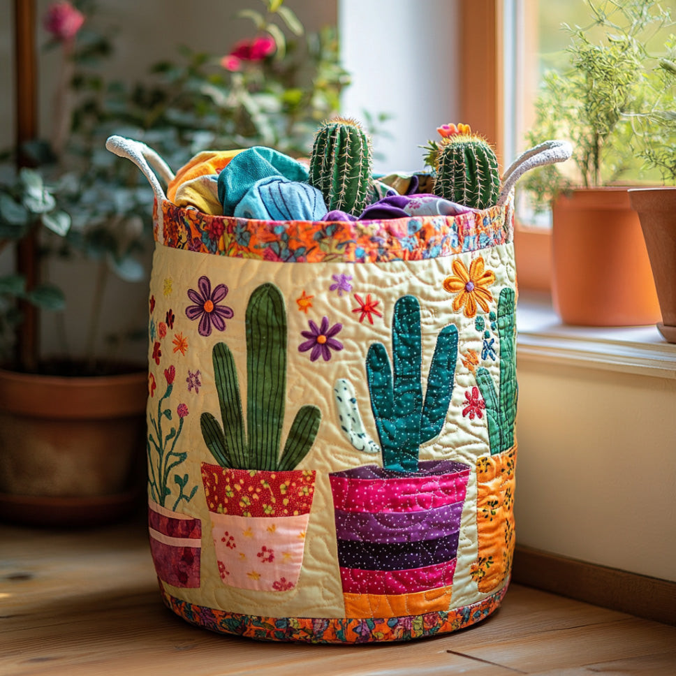 Cactus Garden Quilted Laundry Basket The Laundry Basket Good Mother Gifts