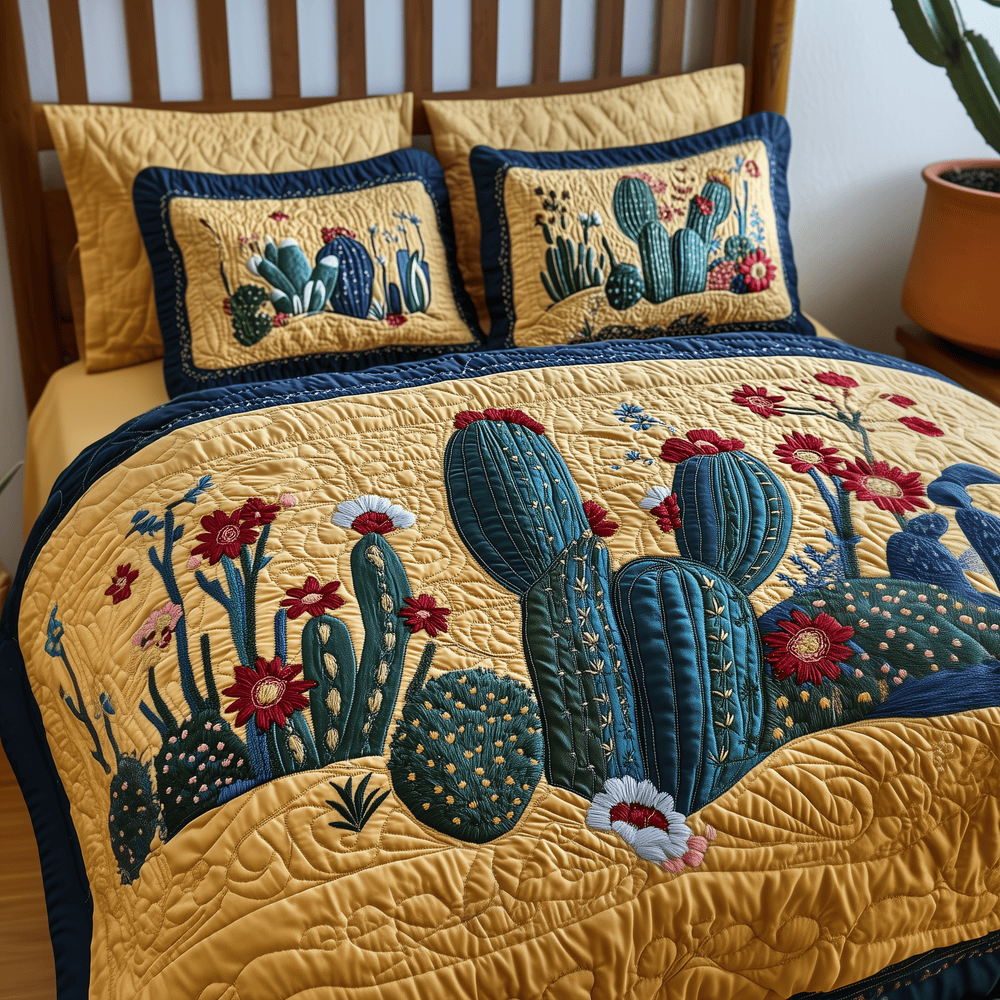Cactus Haven Quilted Bedding Set Great Sheet Sets Best Mothers Day Ideas