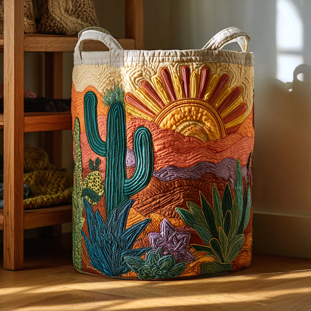 Cactus Path Quilted Laundry Basket Home Decor Items Birthday Gifts For Mom From Daughter